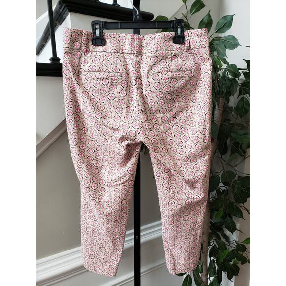 Ann Taylor Crop Pants Womens 4P Multi Cross Print Marisa Stretch Skinny Leg - Picture 10 of 11
